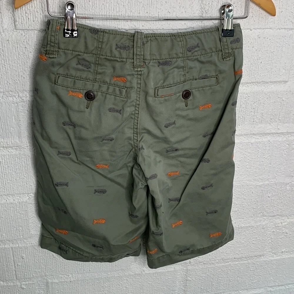 Gap Embroidered Green Fish Cargo Kids Boys Shorts sz 10
